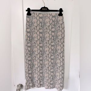 American Eagle Snakeskin Print Midi Skirt